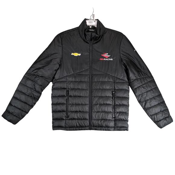 Eddie Bauer Rev Racing Chevrolet Black Puffer Jacket Men's M Full Zip NASCAR - Picture 1 of 10